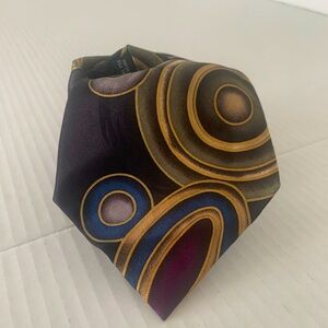 Chez Roffe men’s black & purple silk necktie